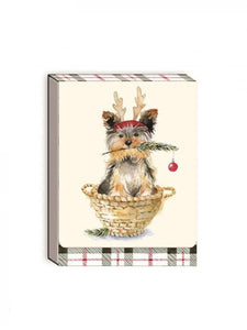 Yorkie Potted Tree Pets Pocket Notepad