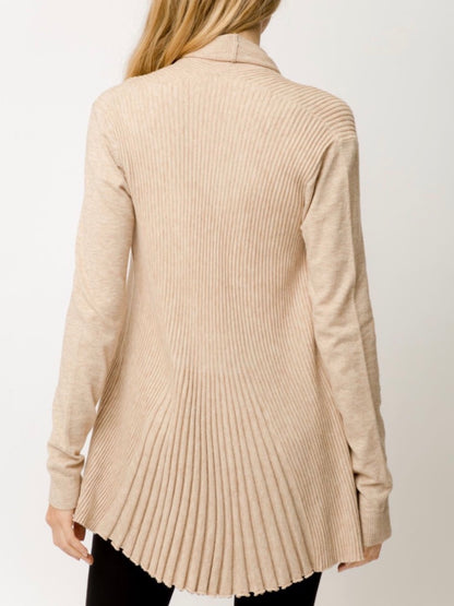 Alivia Pleated Cardigan - Light Taupe