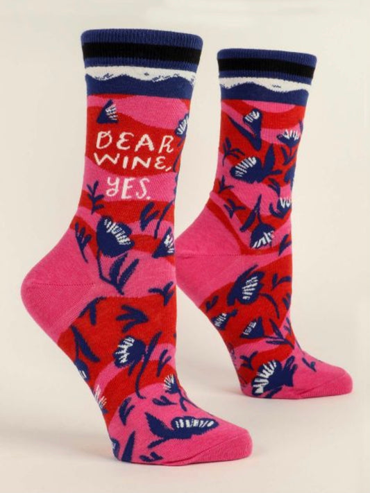 Women’s Dear Wine, Yes Crew Socks