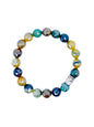 Ava Beaded Stretch Bracelet - Green/Yellow Multi