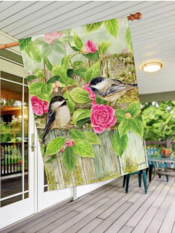 Garden Chickadees Standard Flag (Flag Pole Sold Separately)