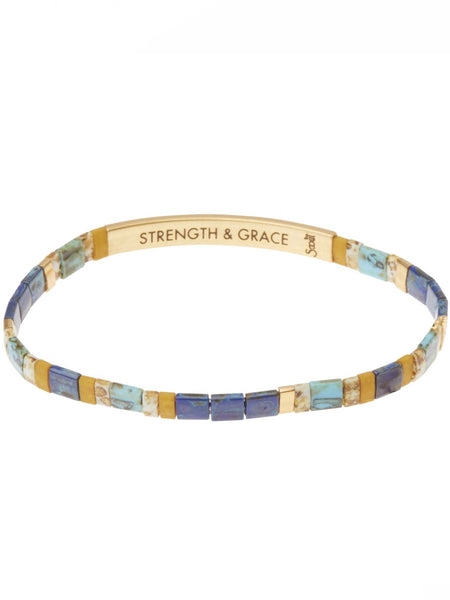Good Karma Miyuki Bracelet | Strength & Grace - Indigo/Gold