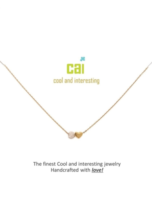 Gold 'Opal-October' Mini Heart Birthstone Necklace