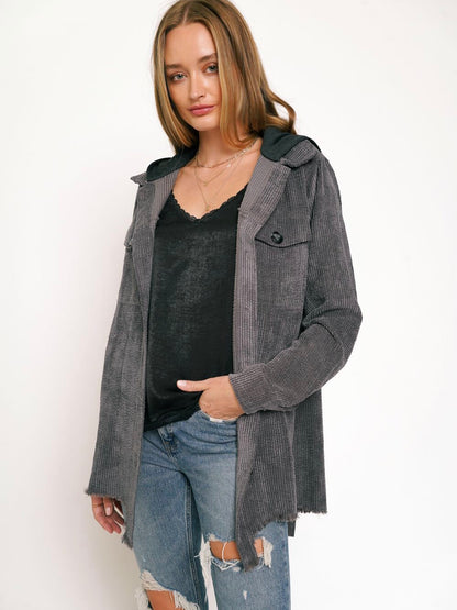 Antonella Corduroy Jacket - Charcoal