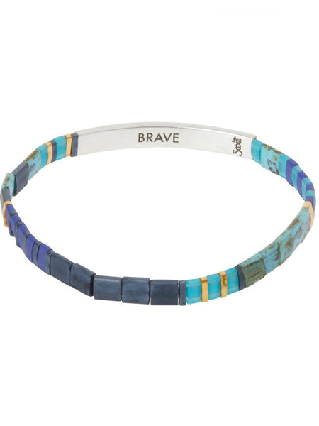 Good Karma Miyuki Bracelet | Brave - Cobalt/Silver