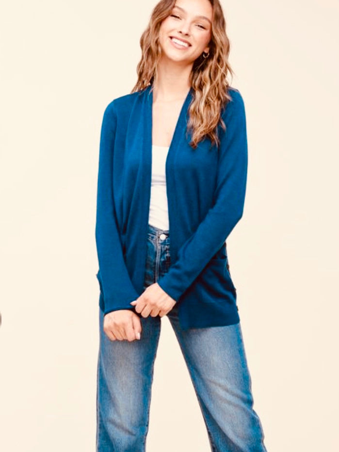 Mae Sweater Cardigan - Sea Blue