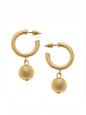 Beth Drop Hoop Earrings in Worn Gold