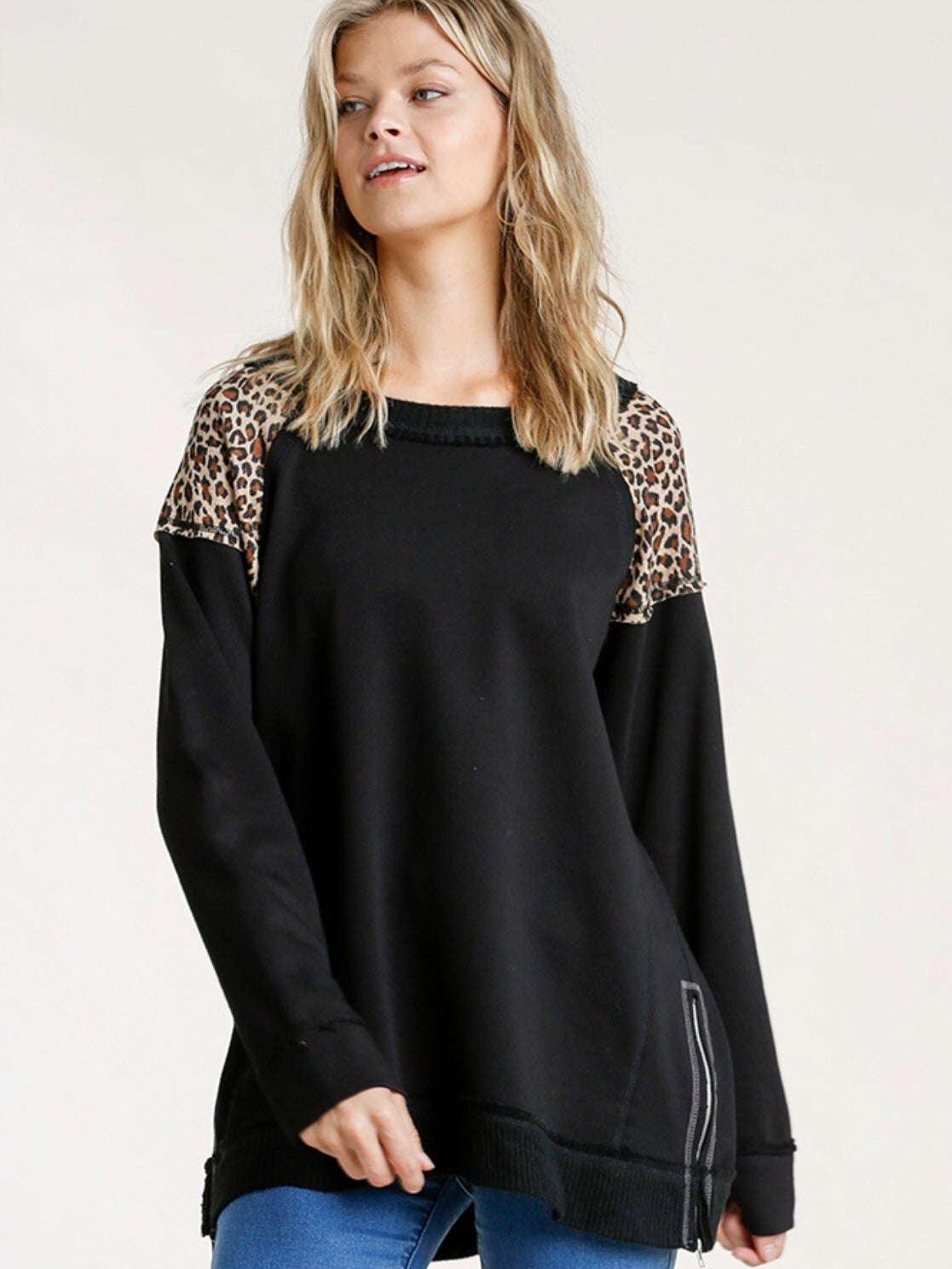 Angelina French Terry Top - Black