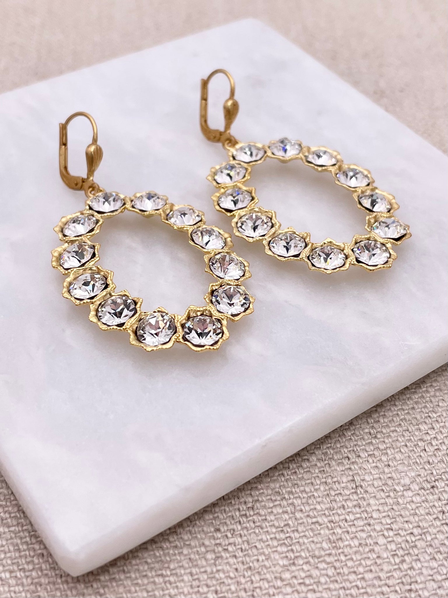 Dominique Earrings - Gold with Crystal