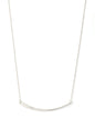 Studio Collection Partial Etched Bar Necklace (Silver)