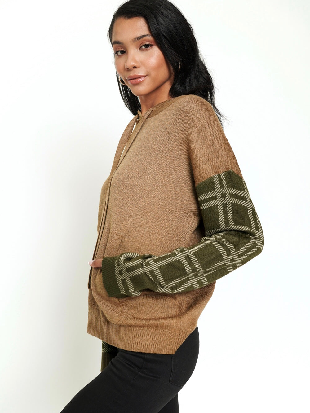 Mariam Plaid SV Hoodie - Brown