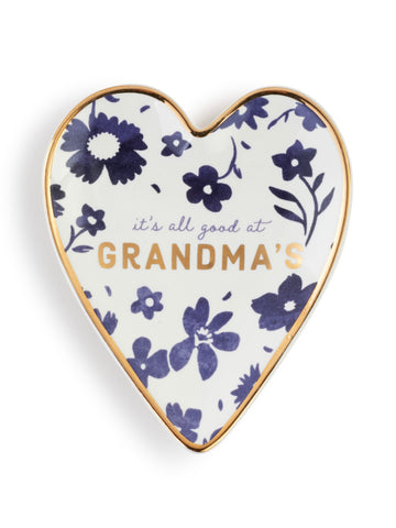 At Grandmas Art Heart Trinket Dish