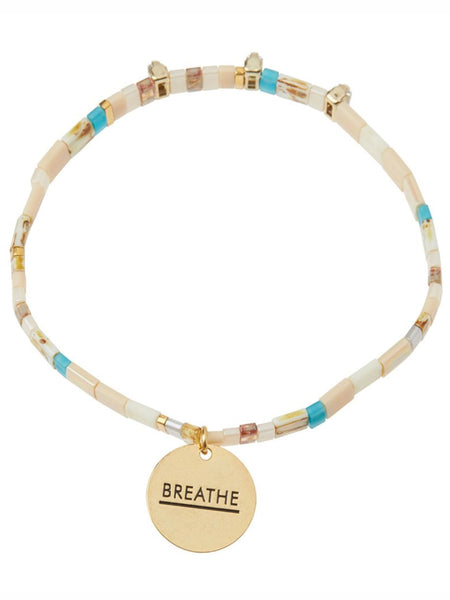 Good Karma Miyuki Charm Bracelet - Breathe Ivory/Sparkle/Gold