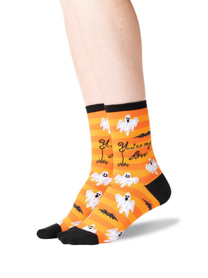 Women’s You Are My Boo Crew Socks Orange