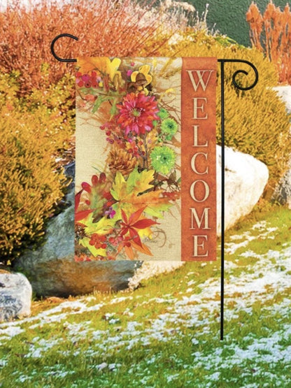 Autumn Wreath Garden Flag (Flag Stand Sold Separately)