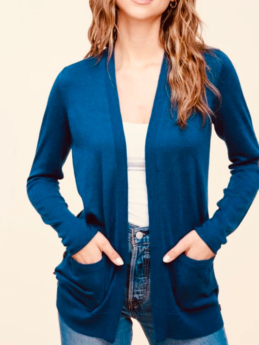 Mae Sweater Cardigan - Sea Blue