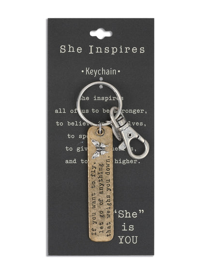 She Inspires Keychain - Fly