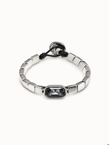 Anaconda Bracelet - Silver with Gray Crystal