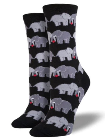 Women’s Elephant Love Socks Black
