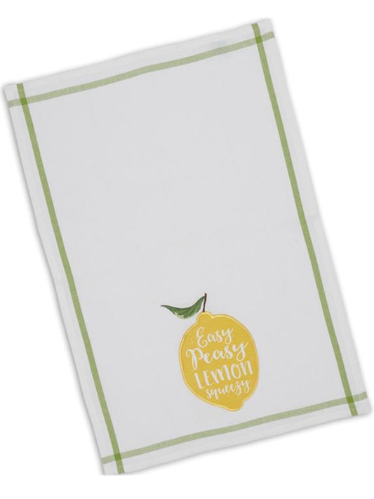 Lemon Squeezy Embellished Dishtowel