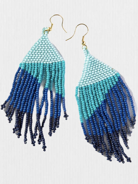 Blue Ombre Fringe Earrings