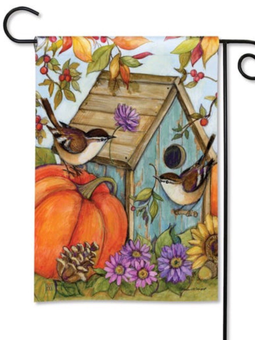 Autumn Birdhouse Garden Flag (Flag Stand Sold Separately)