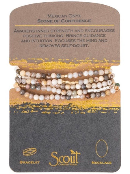 Mexican Onyx - Stone of Confidence Wrap Bracelet / Necklace