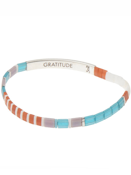 Good Karma Miyuki Bracelet | Gratitude - Turquoise/Orange/Silver
