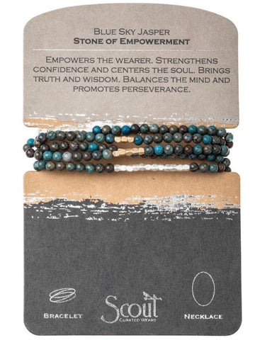 Blue Sky Jasper - Stone of Empowerment Wrap Bracelet / Necklace