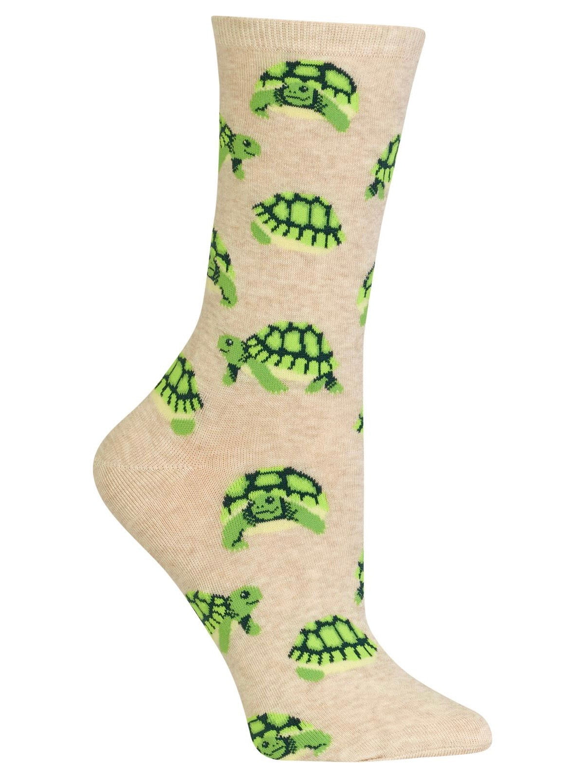 Women’s Turtles Crew Socks Natural Melange