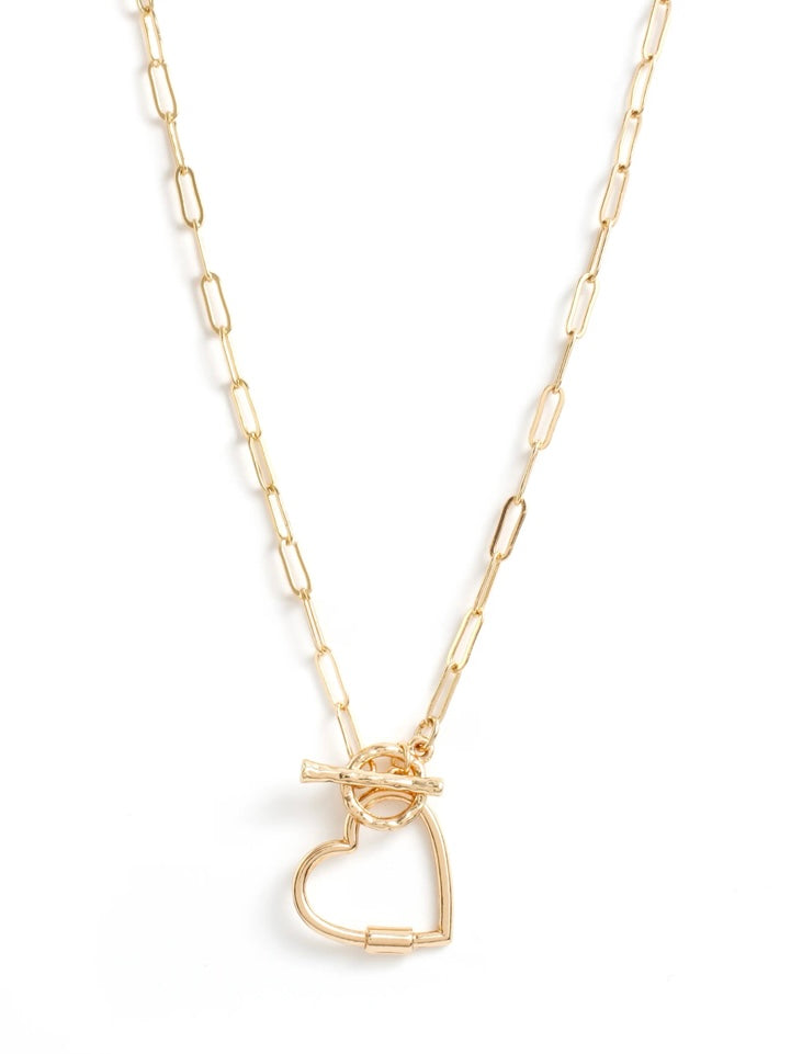 Forever Hammered Heart Toggle Necklace