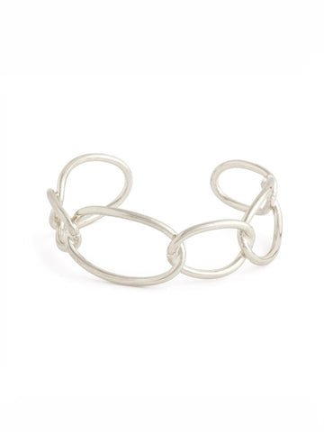 Oval Link Chain Cuff - Silver