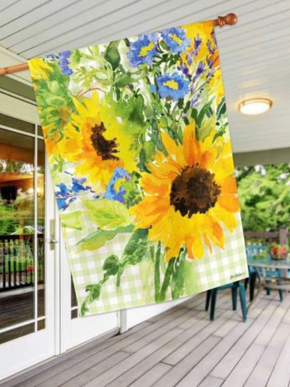 Sunflower on Gingham Standard Flag (Flag Pole Sold Separately)