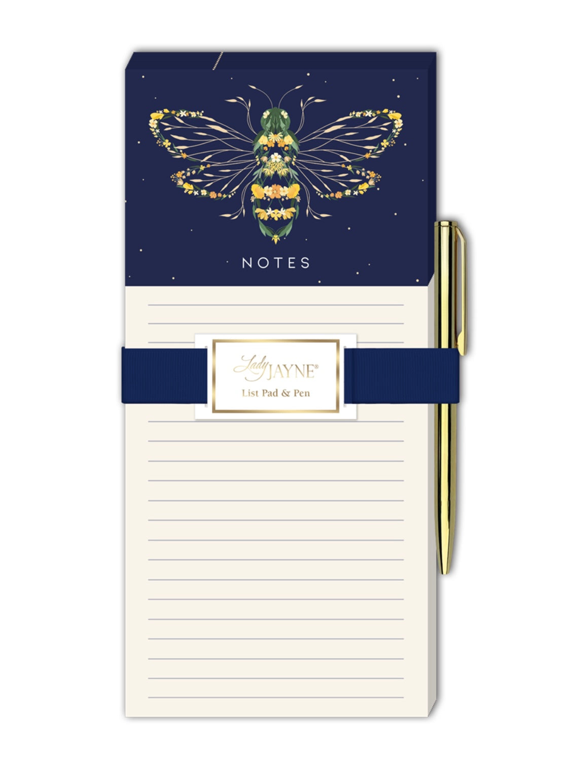 Garden Bee Magnetic List Pad with Pen