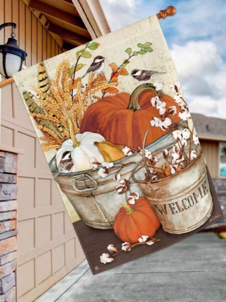 Farmhouse Pumpkins Standard Flag (Flag Pole Sold Separately)