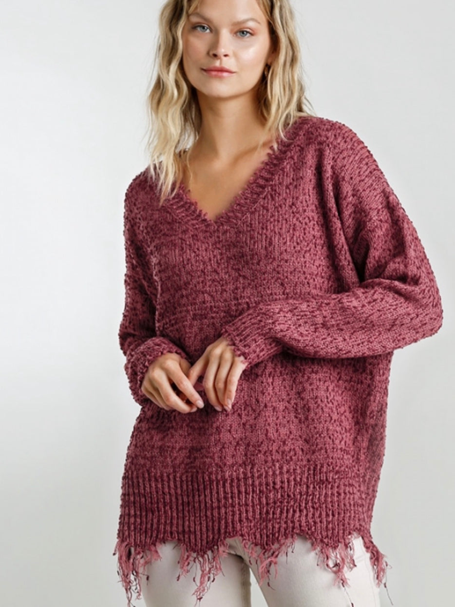 Jayleen Sweater - Wine