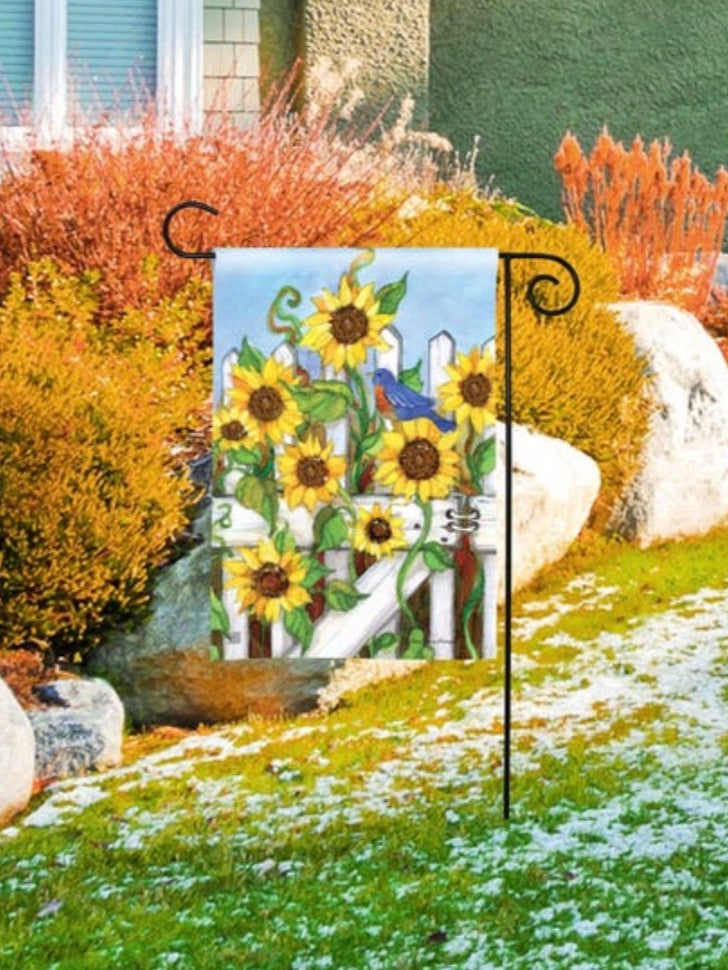 Sunflower Gate Garden Flag (Flag Stand Sold Separately)