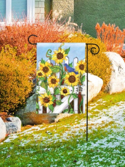 Sunflower Gate Garden Flag (Flag Stand Sold Separately)