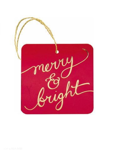 Merry and Bright Script Gift Tags