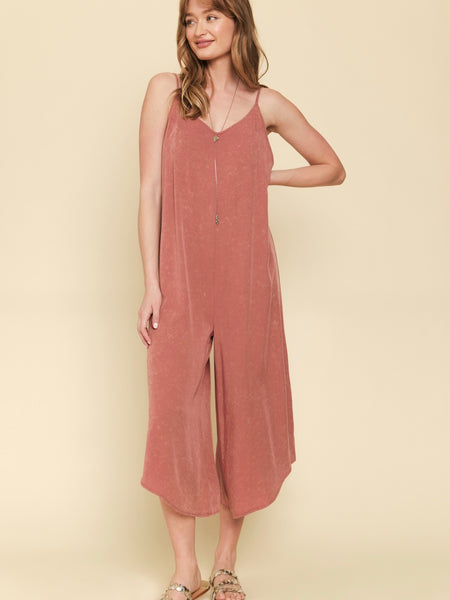Marie Washed Jumpsuit - Sunset