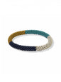 Teal Navy Color Block Slide And Stack Bracelet