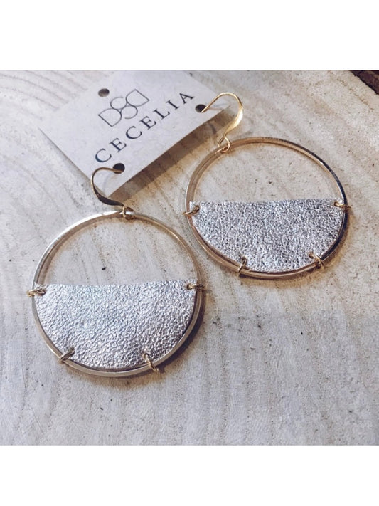 Half Moon Leather Earrings | Champagne