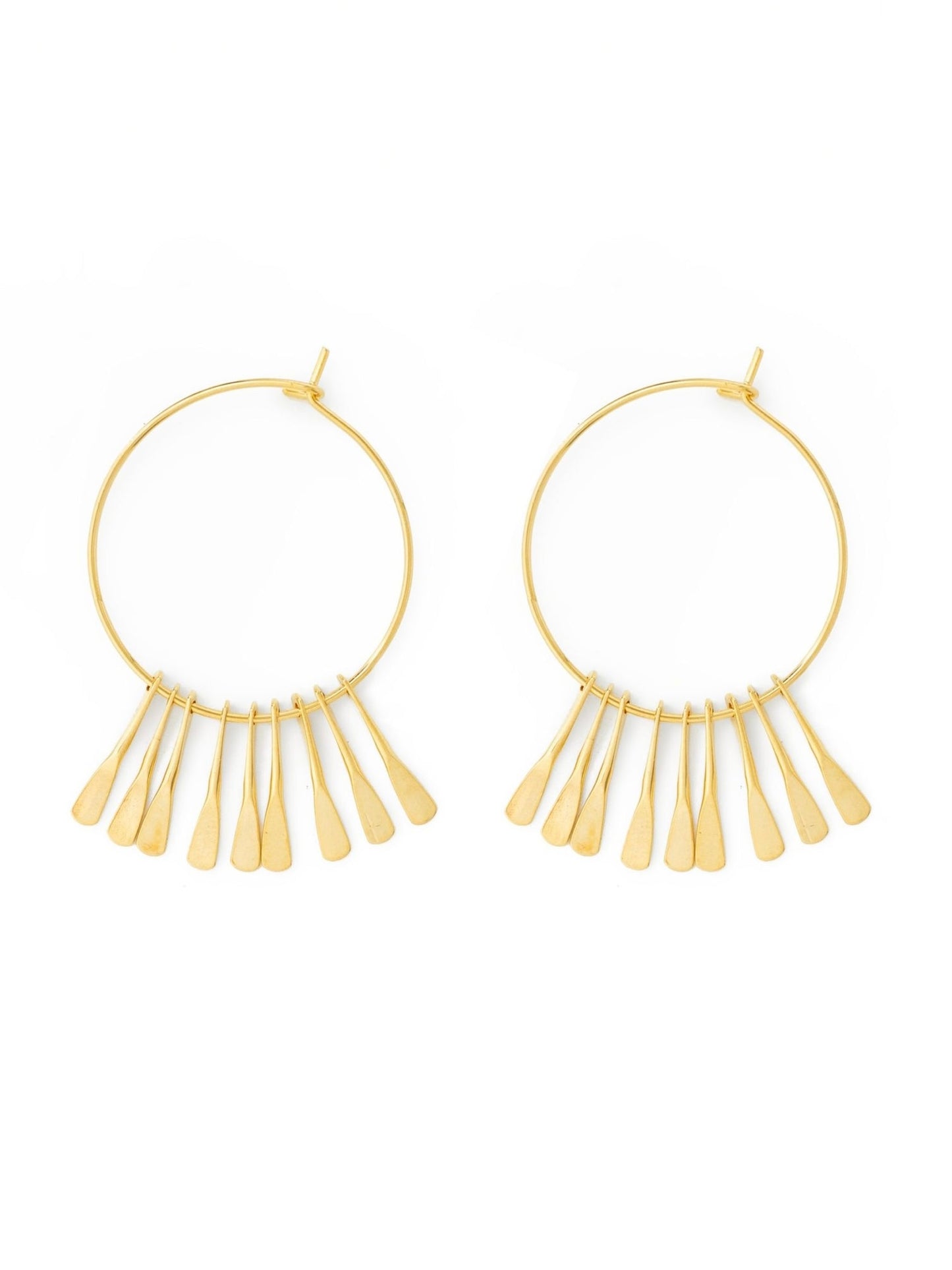 Studio Collection Delicate Circle with Small Multi Bars Earrings (Gold)