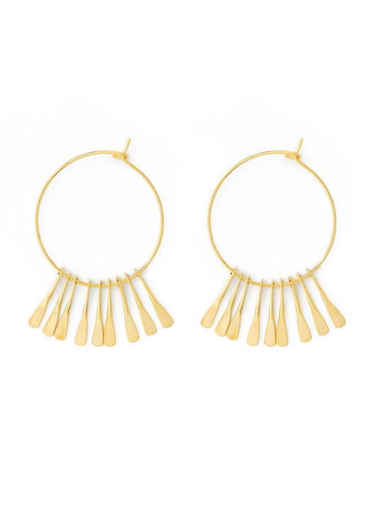 Studio Collection Delicate Circle with Small Multi Bars Earrings (Gold)