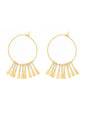 Studio Collection Delicate Circle with Small Multi Bars Earrings (Gold)