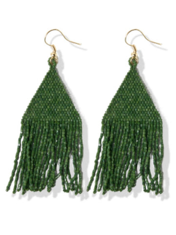 Emerald Green Luxe Petite Fringe Earrings