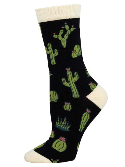Women’s Bamboo King Cactus Socks Black
