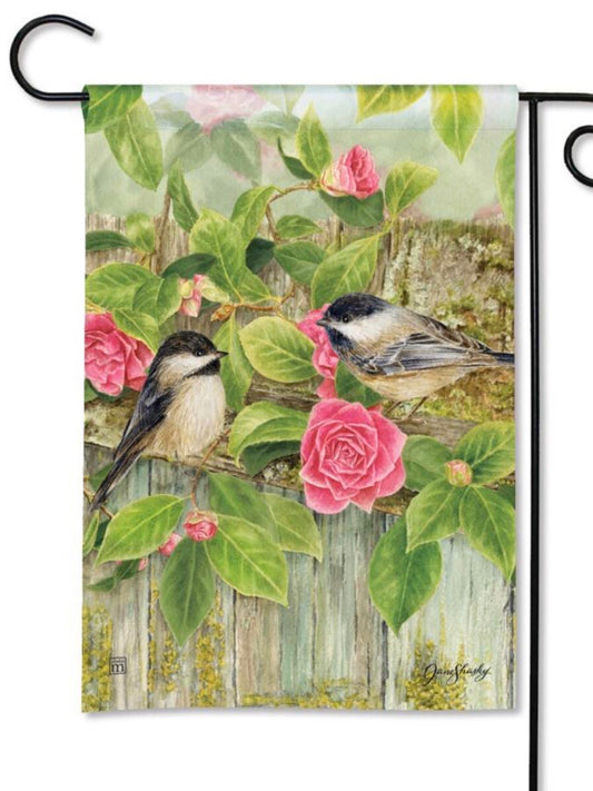 Garden Chickadees Garden Flag (Flag Stand Sold Separately)