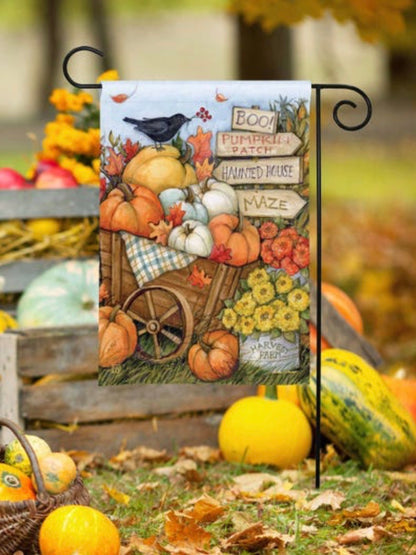 Fall Wheelbarrow Garden Flag (Flag Stand Sold Separately)