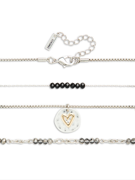 Your Journey Heart Necklace - Black